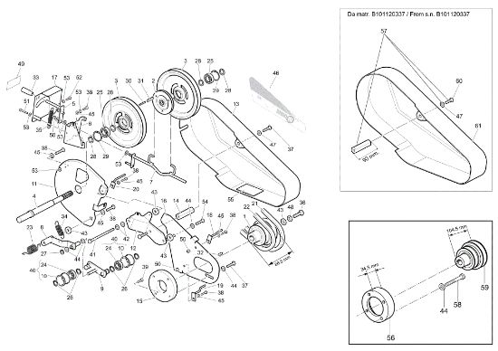 Transmission 162 (EN 709) Rotary tiller