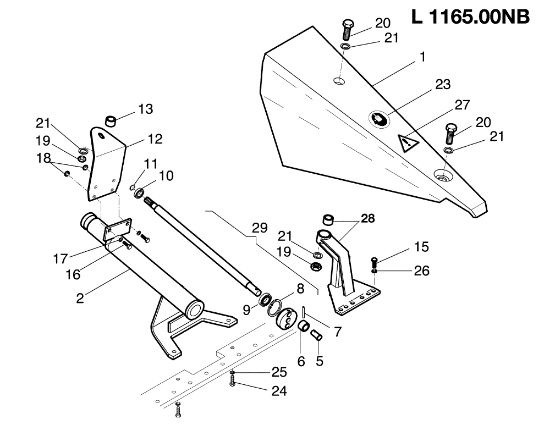 Cutting bar movement L00116500 NB (From March 2002) BRIK 1 Reversibile (Fino/Until 2009) Mower