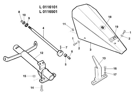 Cutting bar movement L0116101 (From July 2006) BRIK 1 Reversibile (Fino/Until 2009) Mower