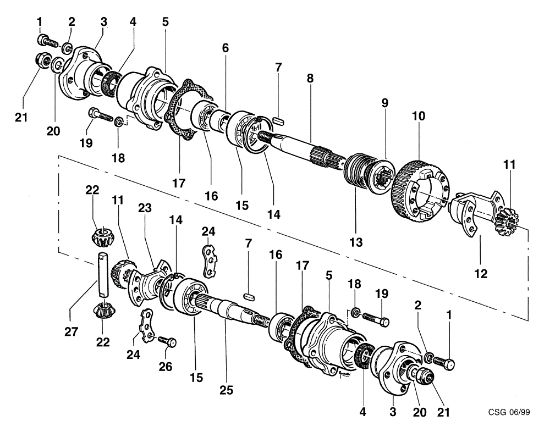 Axle with differential FC 30 (Fino/Until 2009) Mower
