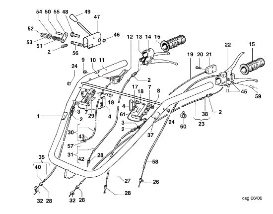 Handlebar and controls FC 30 M (1°Serie fino al 2006) Mower