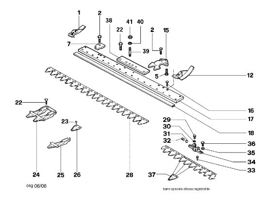 Special cutter bar (Adjustable connection) FC 30 M (1°Serie fino al 2006) Mower