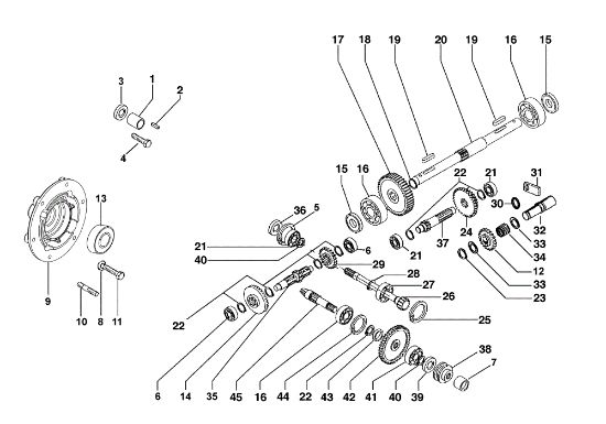 Clutch and speed gears BRIK 1 EMAK (EN 709) Rotary cultivator