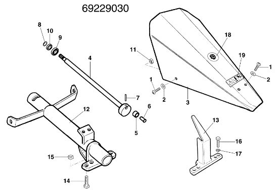 Cutting bar movement 69229030 BRIK 1 EMAK (EN 709) Rotary cultivator
