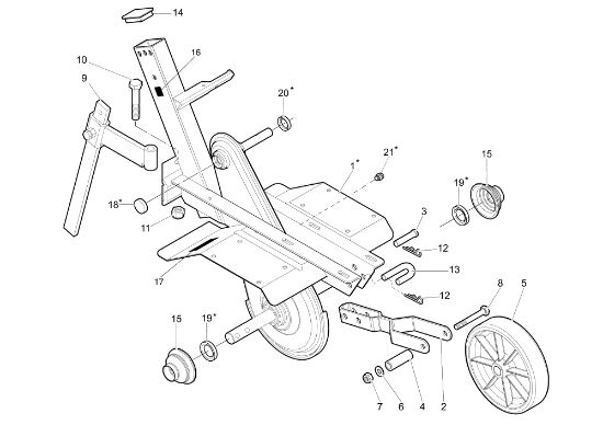 Frame (Handle-bar fixed) 101 (EN 709) Rotary tiller