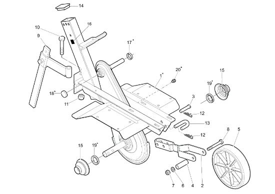 Frame (Handle-bar fixed) 102 (EN 709) Rotary tiller
