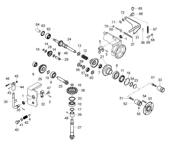 Set of pinions with P.D.F. 115 (EN 709) (K800 H - SN T210) Rotary tiller
