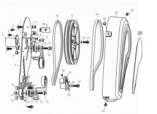 Unit (Bonnets) 095 (K800 H - SN TA32) Rotary tiller