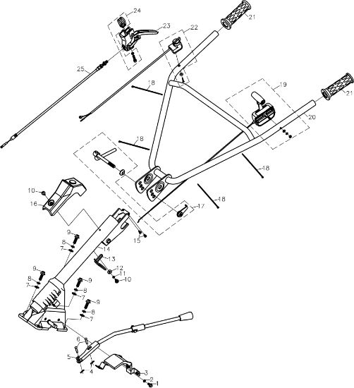 Handlebar 104 (K800 HC) Rotary tiller