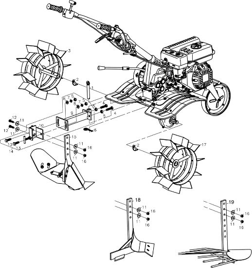 Optional 104 (K800 HC) Rotary tiller