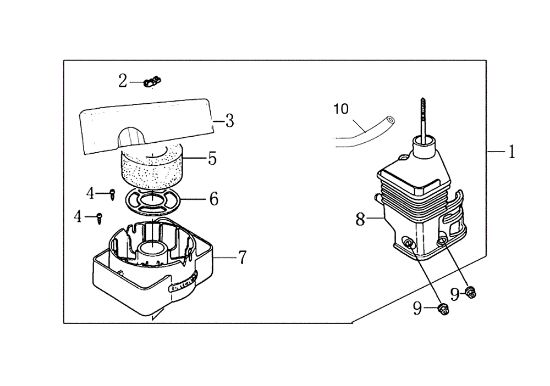 Air filter 104 (K800 HC) Rotary tiller