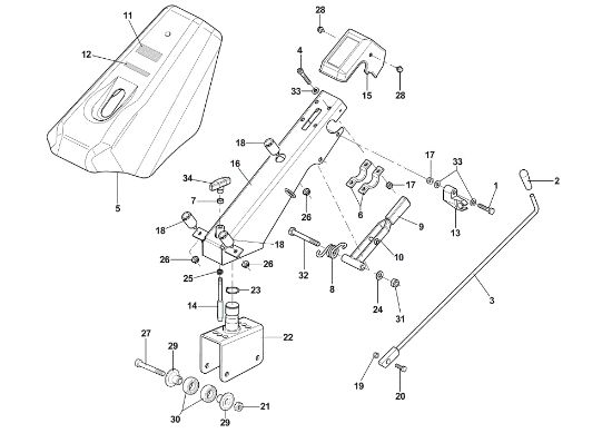 Hood and handlebar rod FC 120 (K800 H) Mower