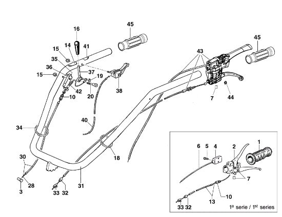 Handlebars and controls FC 120 (K800 H) Mower