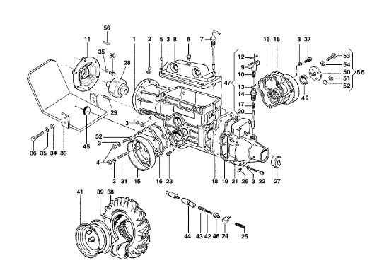 Speed-change gear box and wheels FC 120 (K800 H) Mower