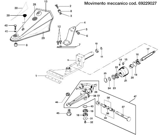 Mechanical movement 69229027 FC 120 (K800 H) Mower