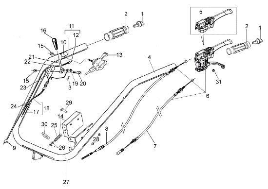 Handle bars BRIK 1 S Rotary cultivator