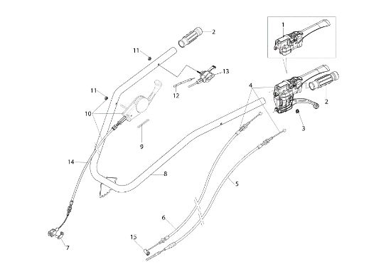 Handlebars (from 01/2018) BRIK 1 S Rotary cultivator