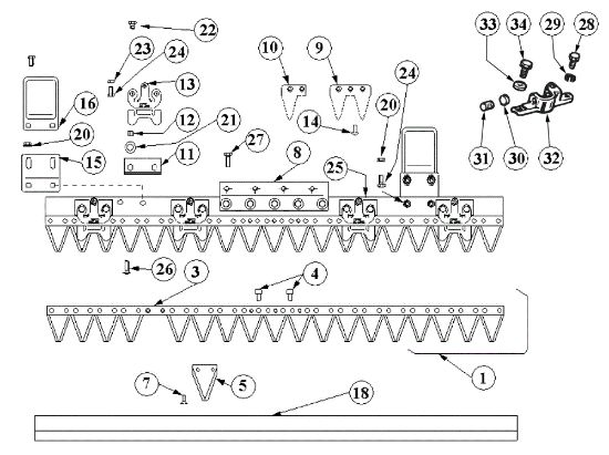Special cutter bar 69229068/69229069/69229070/69229071 FC 130 S Mower