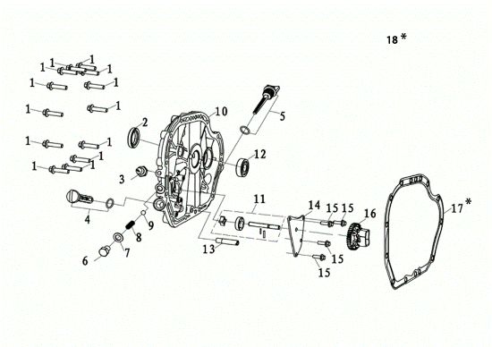 Crankcase cover 118 D (K7000 HDR) - EURO5 Rotary tiller