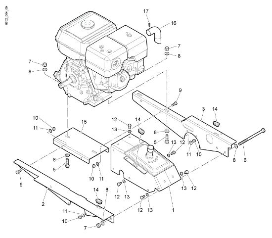 Frame and engine NTS 65 (K1100 H) Flail mowers