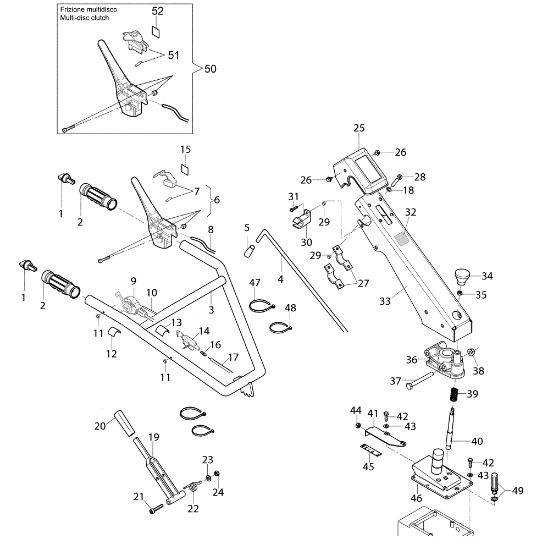Handlebar and controls 115 (2019) (K7000 HD) Rotary tiller