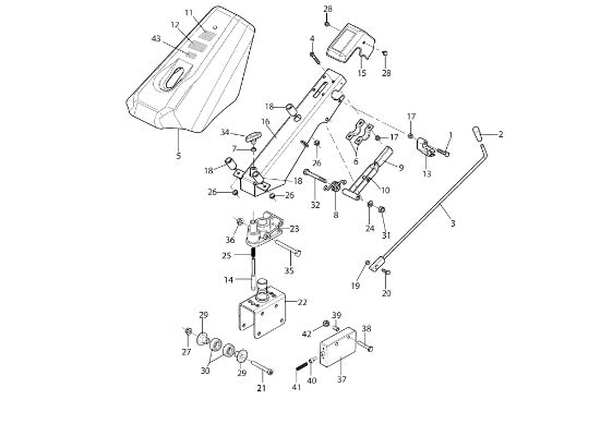 Hood and handlebar rod FC 120 S Mower