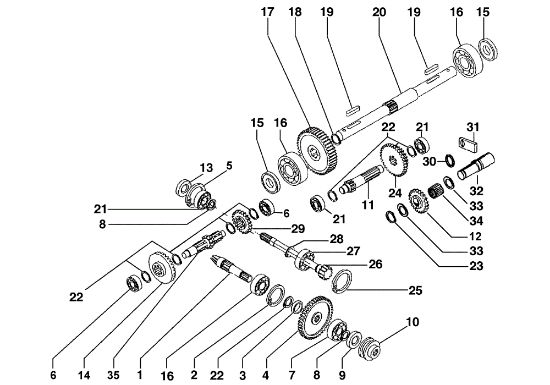 Speed gears (Gearbox) FC 120 S Mower