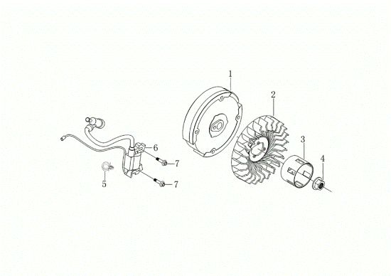 Flywheel and coil MOTORE K1100 H (EURO5) Engine
