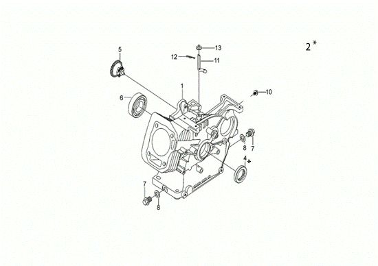 Crankcase MOTORE K800 H (EURO 5) Engine K800H(EURO 5)