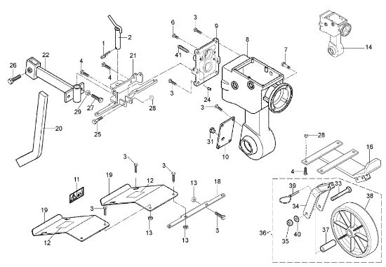 Speed-change gear box 115 S Rotary tiller