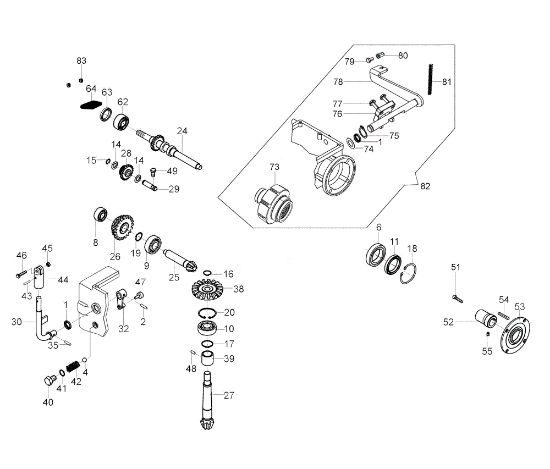 Set of pinions 115 S Rotary tiller