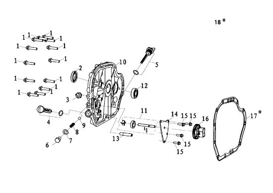 Crankcase cover MOTORE K7000 HD - conico e cilindrico / conical and cylindrical Engine