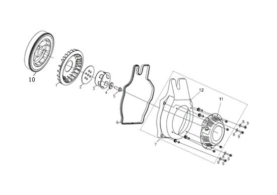 Starter assy MOTORE K7000 HD - conico e cilindrico / conical and cylindrical Engine