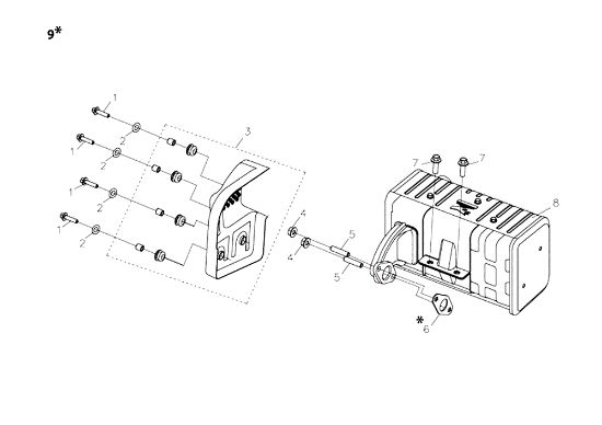 Muffler MOTORE K9000 HD (Diesel) Engine