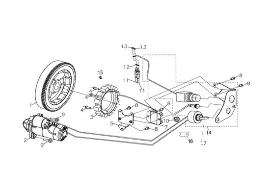 Eletric starter MOTORE K9000 HD (Diesel) Engine