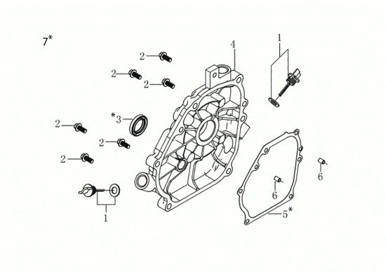 Crankcase cover MOTORE K900 H Engine