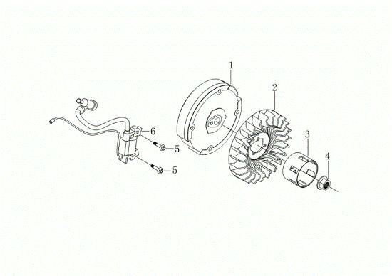 Flywheel and coil MOTORE K900 H Engine