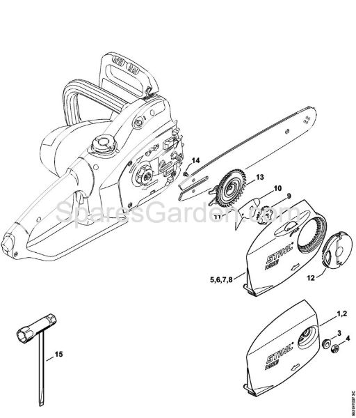 Chain sprocket cover, Tools Electric chain saws (MSE) MSE 190 C-BQ Stihl