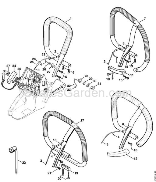 Handlebar (Heating) Gasoline chain saws (MS) MS 660-W Stihl