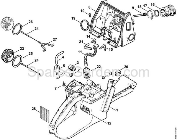 Tank housing Gasoline chain saws (MS) MS 660-W Stihl