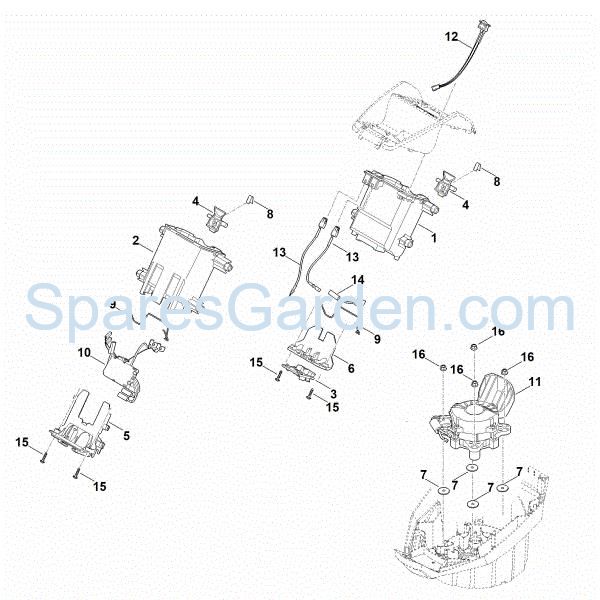 Picture of C - Battery bracket, electronics, motor MVP 600.1