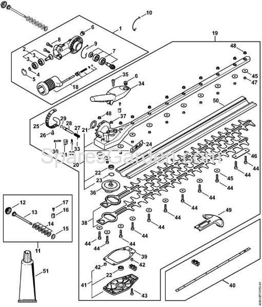 Angle drive, adjustable thru 145°, 600 mm Extended reach hedge trimmers (HL) HL 94 C-E Stihl