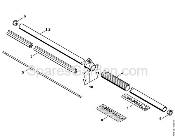 Drive tube assembly HL 94, HL 94 C Extended reach hedge trimmers (HL) HL 94 C-E Stihl