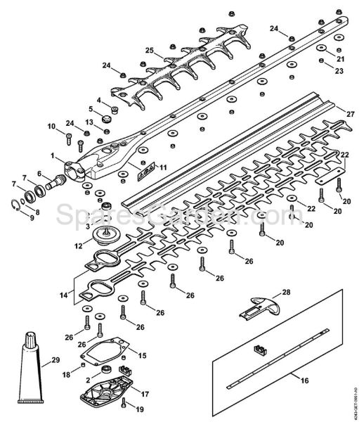 Gear head 0° 600 mm Extended reach hedge trimmers (HL) HL 94 C-E Stihl