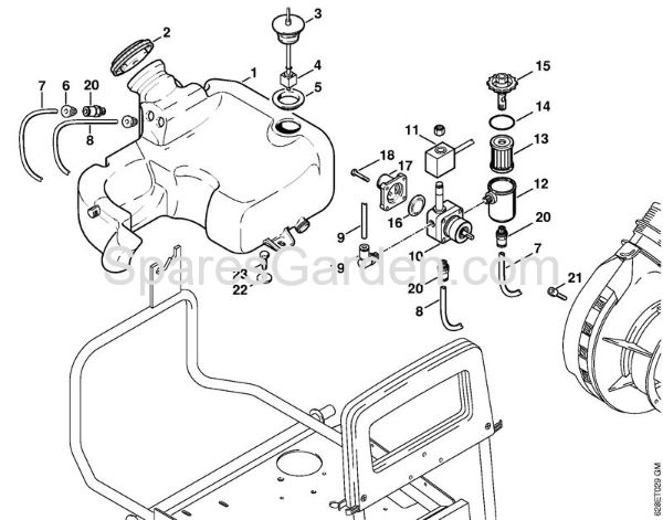 Fuel tank, Fuel pump Electric pressure washers (RE) RE 530 W Stihl