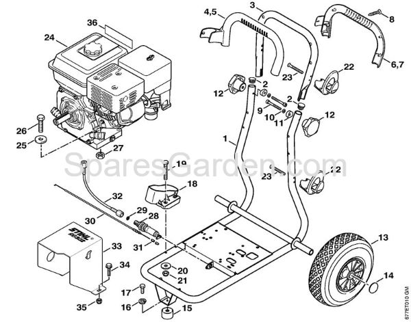 Chassis Gasoline powered pressure washers (RB) RB 302 Stihl