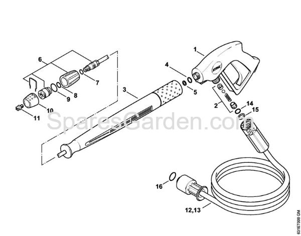 Spray gun, Spray lance/wand Gasoline powered pressure washers (RB) RB 302 Stihl