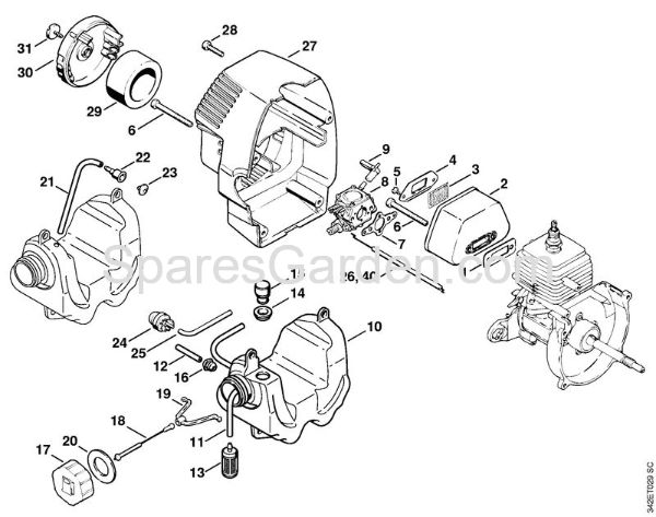 Muffler, Shroud Brushcutters (FS) FS 44 Stihl