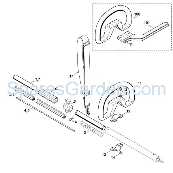 Picture of B - Drive tube, loop handle HEL 600 K