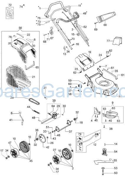 Complete illustrated parts list G 48 TBX COMFORT PLUS Lawnmower